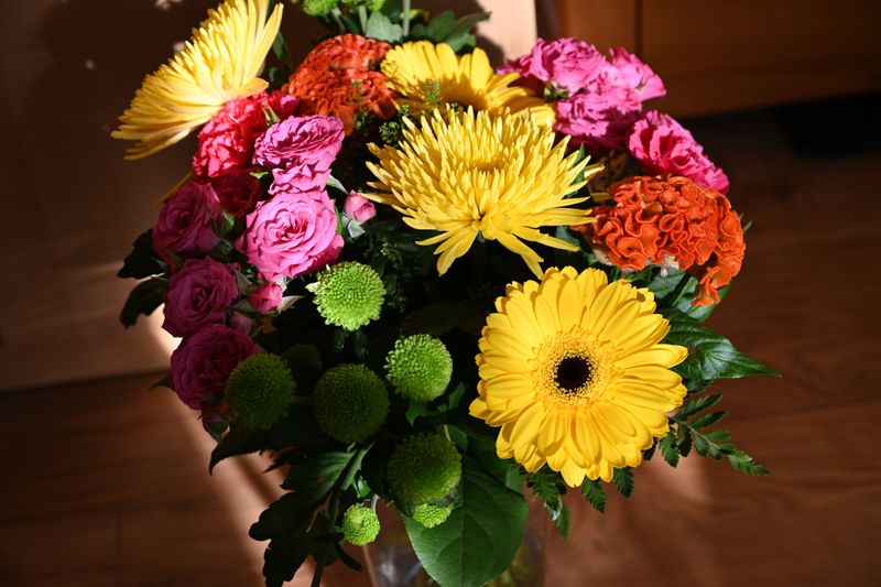 Composition florale printanière — bouquet coloré